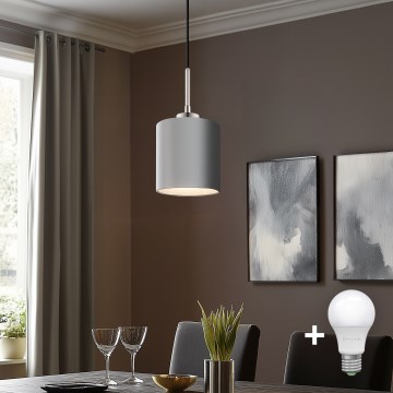 Eglo - Lámpara LED colgante TUNJA 1xE27/60W/230V gris