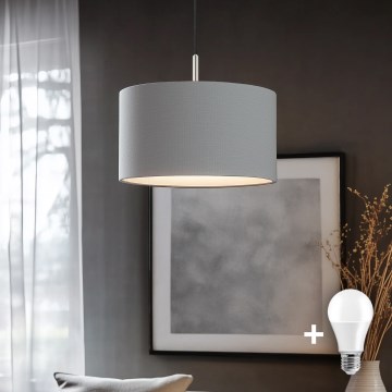 Eglo - Lámpara LED colgante TUNJA 1xE27/60W/230V gris