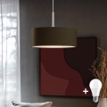Eglo - Lámpara LED colgante TUNJA 1xE27/60W/230V marrón
