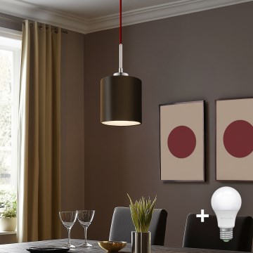 Eglo - Lámpara LED colgante TUNJA 1xE27/60W/230V marrón