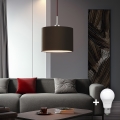 Eglo - Lámpara LED colgante TUNJA 1xE27/60W/230V marrón