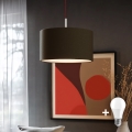 Eglo - Lámpara LED colgante TUNJA 1xE27/60W/230V marrón