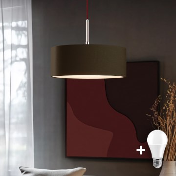 Eglo - Lámpara LED colgante TUNJA 1xE27/60W/230V marrón