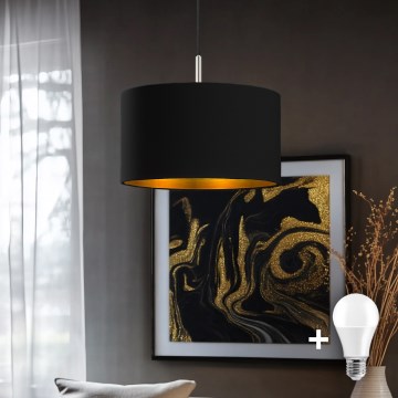 Eglo - Lámpara LED colgante TUNJA 1xE27/60W/230V negro