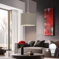 Eglo - Lámpara LED colgante TUNJA 1xE27/60W/230V taupe
