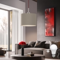 Eglo - Lámpara LED colgante TUNJA 1xE27/60W/230V taupe