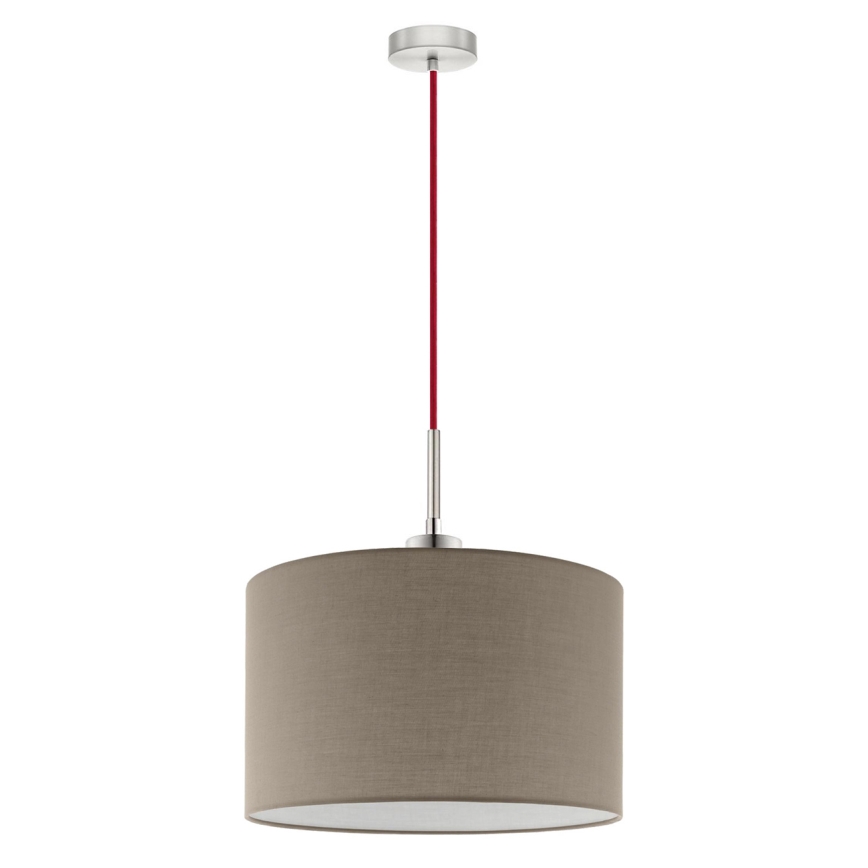Eglo - Lámpara LED colgante TUNJA 1xE27/60W/230V taupe