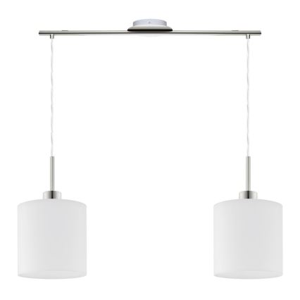 Eglo - Lámpara LED colgante TUNJA 2xE27/60W/230V blanco