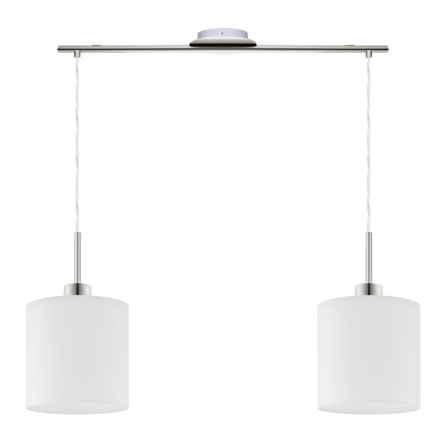 Eglo - Lámpara LED colgante TUNJA 2xE27/60W/230V blanco