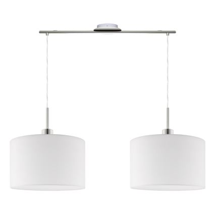 Eglo - Lámpara LED colgante TUNJA 2xE27/60W/230V blanco