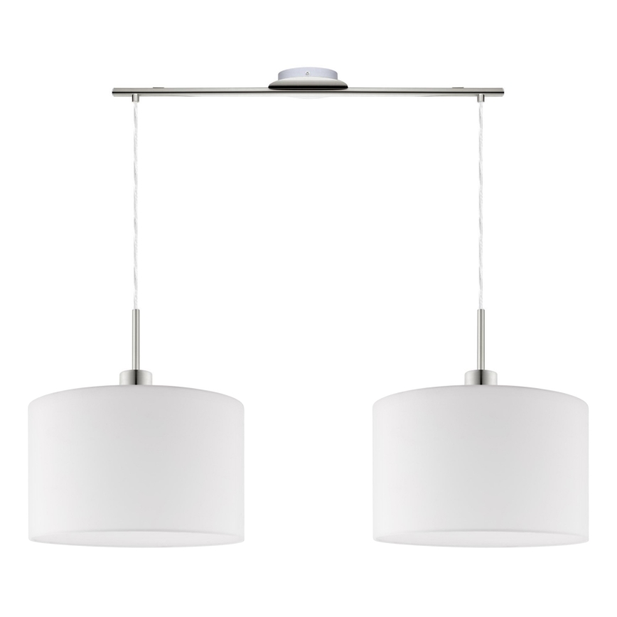 Eglo - Lámpara LED colgante TUNJA 2xE27/60W/230V blanco