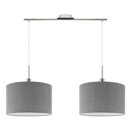 Eglo - Lámpara LED colgante TUNJA 2xE27/60W/230V gris