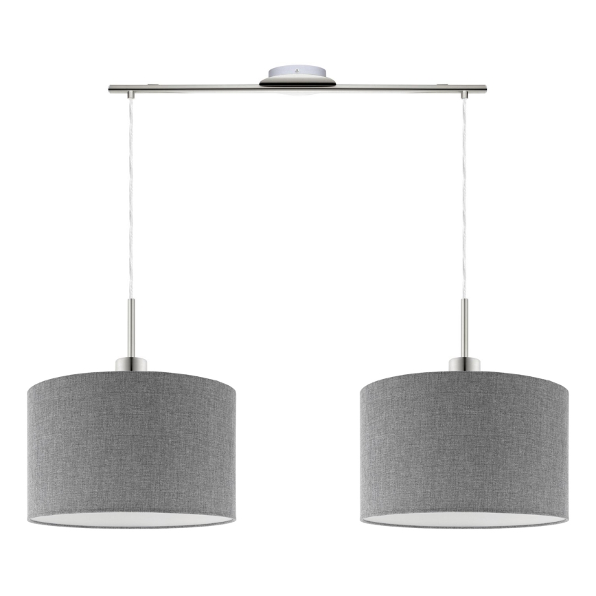 Eglo - Lámpara LED colgante TUNJA 2xE27/60W/230V gris