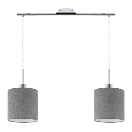 Eglo - Lámpara LED colgante TUNJA 2xE27/60W/230V gris