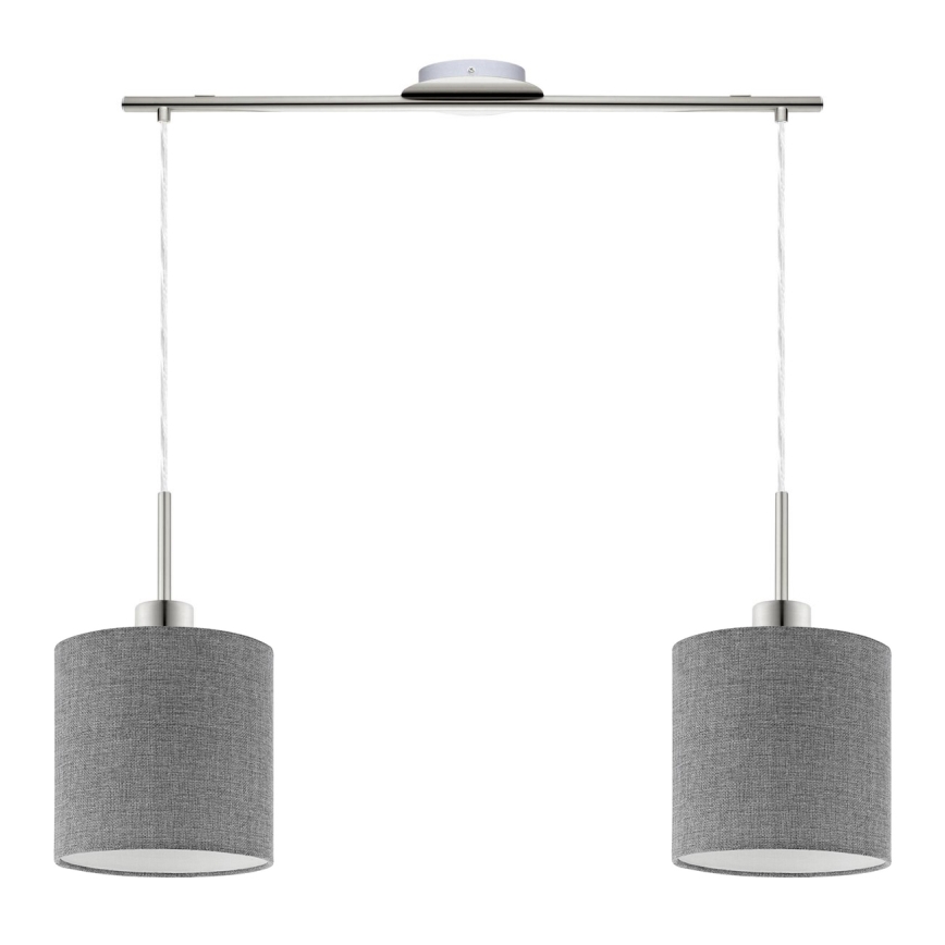 Eglo - Lámpara LED colgante TUNJA 2xE27/60W/230V gris