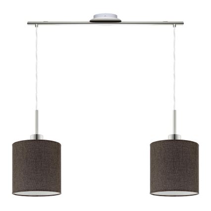 Eglo - Lámpara LED colgante TUNJA 2xE27/60W/230V marrón