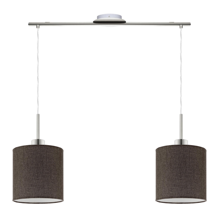 Eglo - Lámpara LED colgante TUNJA 2xE27/60W/230V marrón