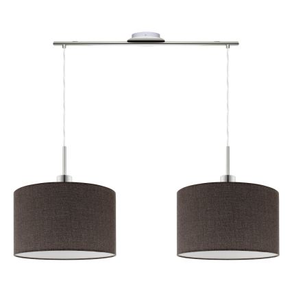Eglo - Lámpara LED colgante TUNJA 2xE27/60W/230V marrón