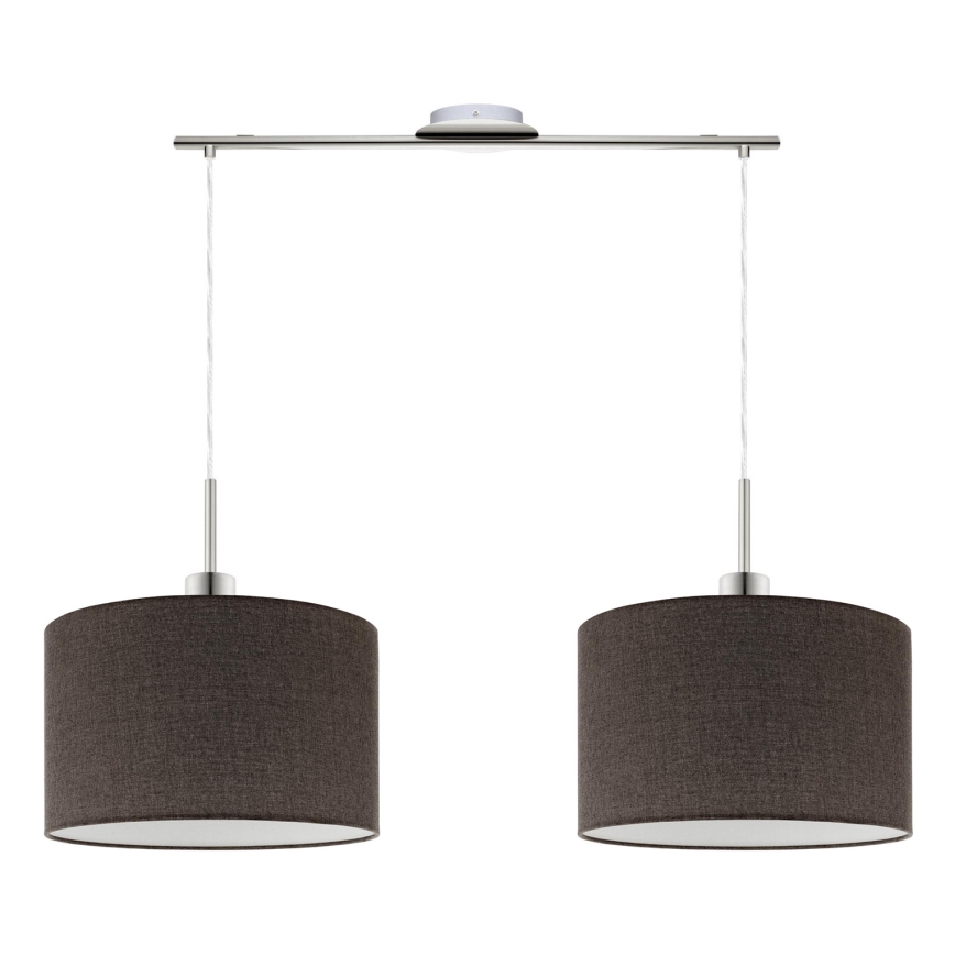 Eglo - Lámpara LED colgante TUNJA 2xE27/60W/230V marrón