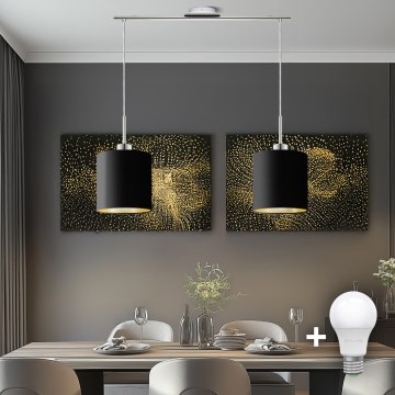 Eglo - Lámpara LED colgante TUNJA 2xE27/60W/230V negro