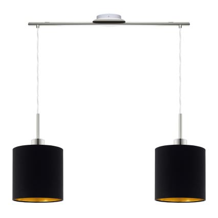 Eglo - Lámpara LED colgante TUNJA 2xE27/60W/230V negro