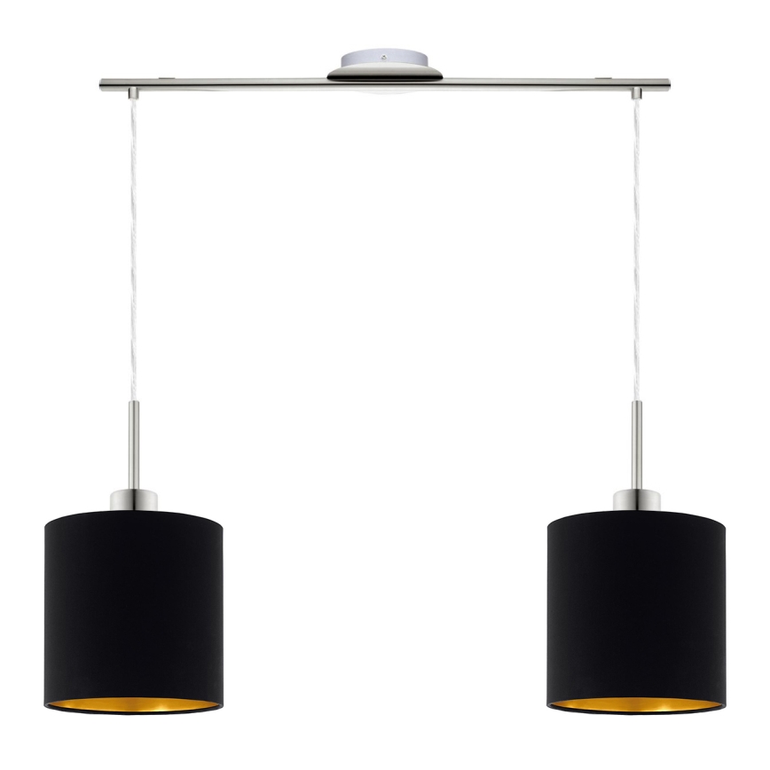 Eglo - Lámpara LED colgante TUNJA 2xE27/60W/230V negro