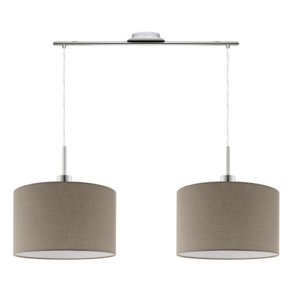 Eglo - Lámpara LED colgante TUNJA 2xE27/60W/230V taupe