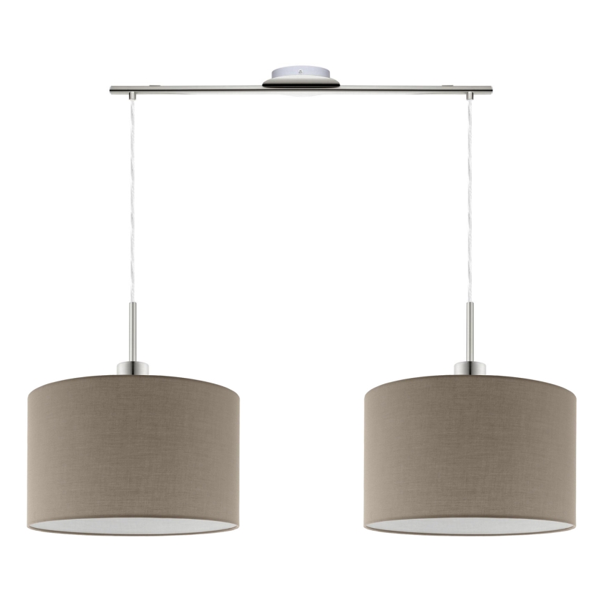 Eglo - Lámpara LED colgante TUNJA 2xE27/60W/230V taupe