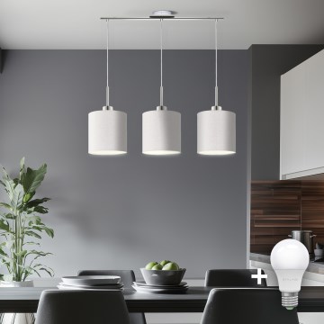Eglo - Lámpara LED colgante TUNJA 3xE27/60W/230V blanco