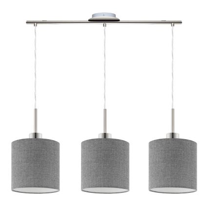 Eglo - Lámpara LED colgante TUNJA 3xE27/60W/230V gris