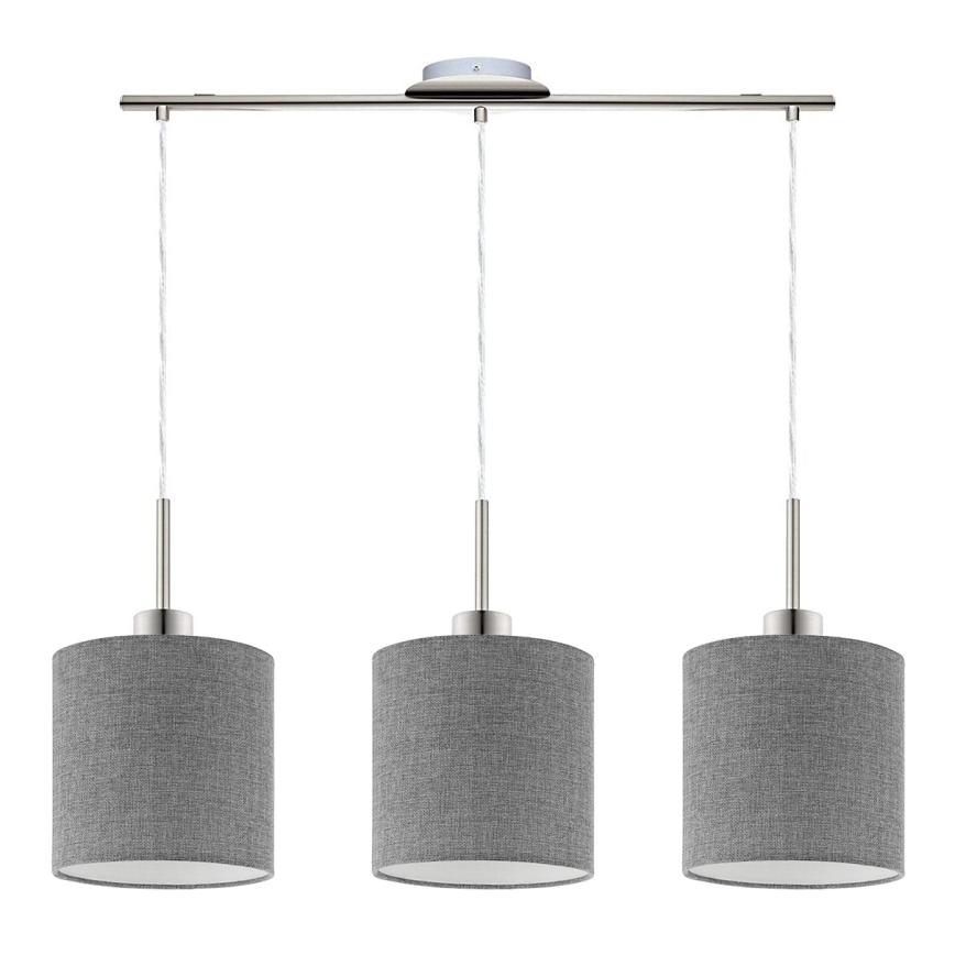 Eglo - Lámpara LED colgante TUNJA 3xE27/60W/230V gris
