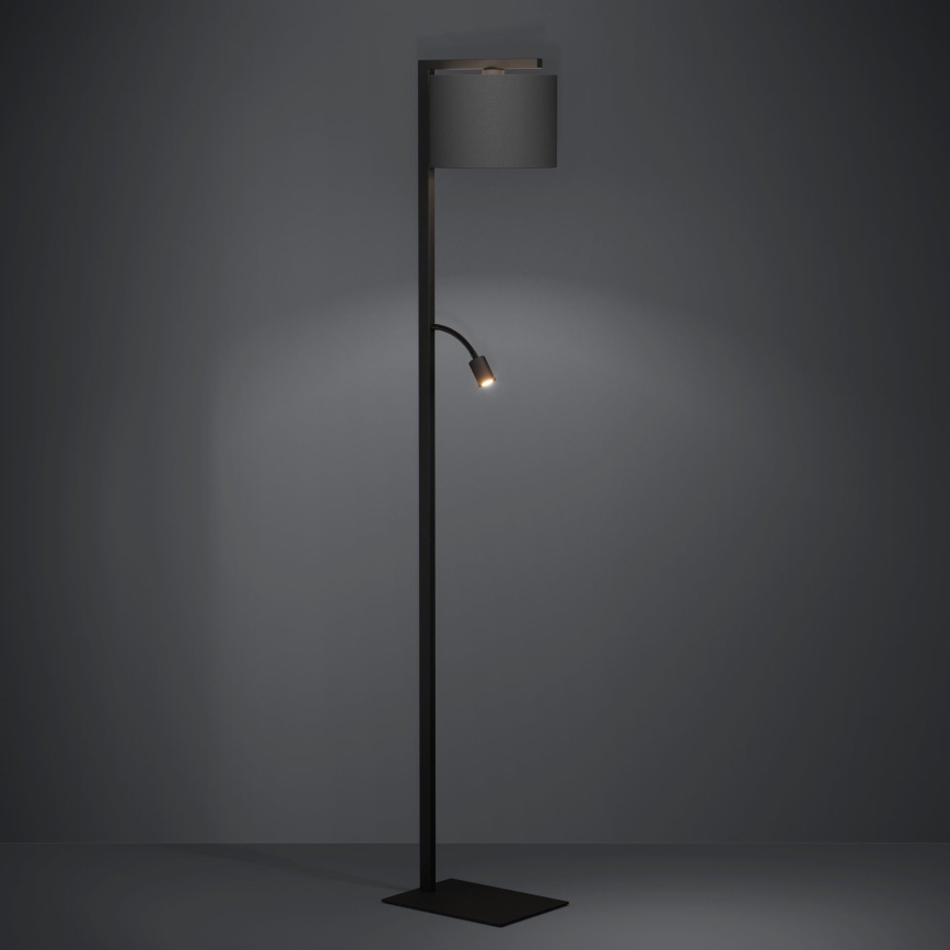 Eglo - Lámpara LED de pie 1xE27/40W/230V + LED/3,8W 3000K negro