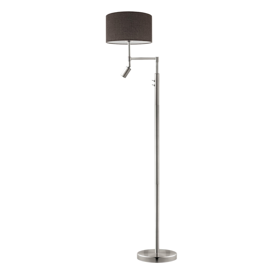 Eglo - Lámpara LED de pie TUNJA 1xE27/60W/230V + LED/2,1W diá. 38 cm cromo mate/marrón