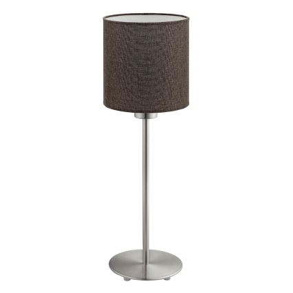 Eglo - LED Lámpara de mesa TUNJA 1xE27/60W/230V 38,5 cm cromo mate/marrón