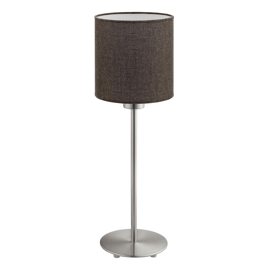 Eglo - LED Lámpara de mesa TUNJA 1xE27/60W/230V 38,5 cm cromo mate/marrón