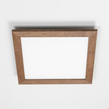 Eglo - LED Panel fijo regulable POZZALLO WOOD LED/21W/230V 2700-6500K 49,5x49,5 cm marón oscuro + control remoto