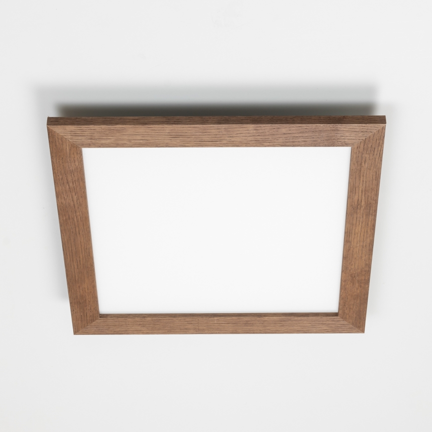 Eglo - LED Panel fijo regulable POZZALLO WOOD LED/21W/230V 2700-6500K 49,5x49,5 cm marón oscuro + control remoto