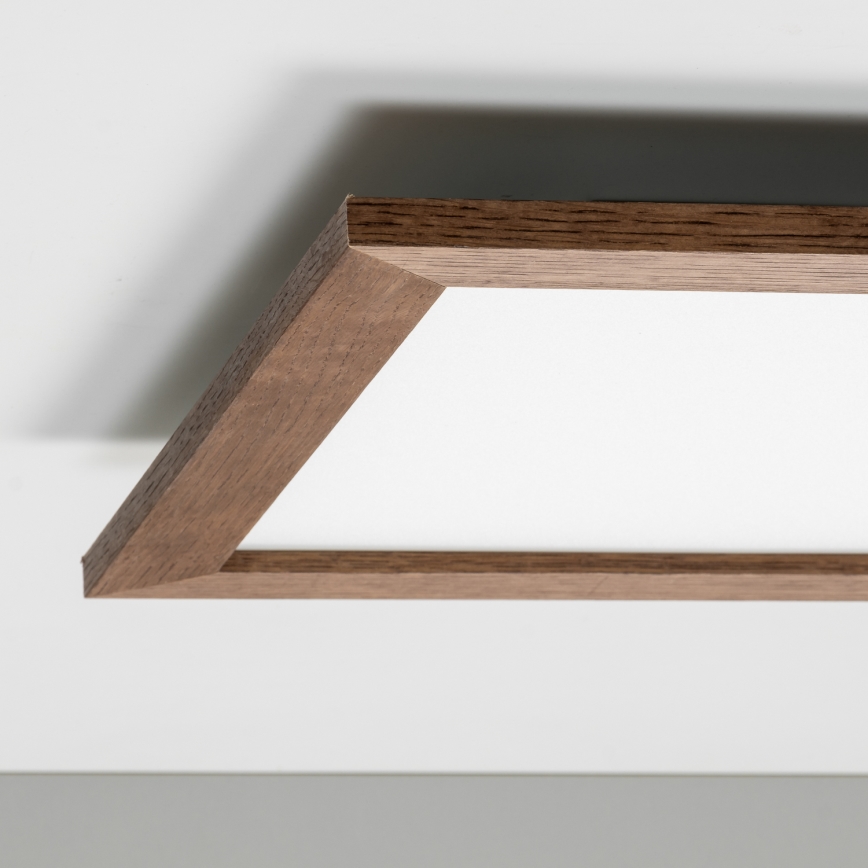 Eglo - LED Panel fijo regulable POZZALLO WOOD LED/21W/230V 2700-6500K 49,5x49,5 cm marón oscuro + control remoto