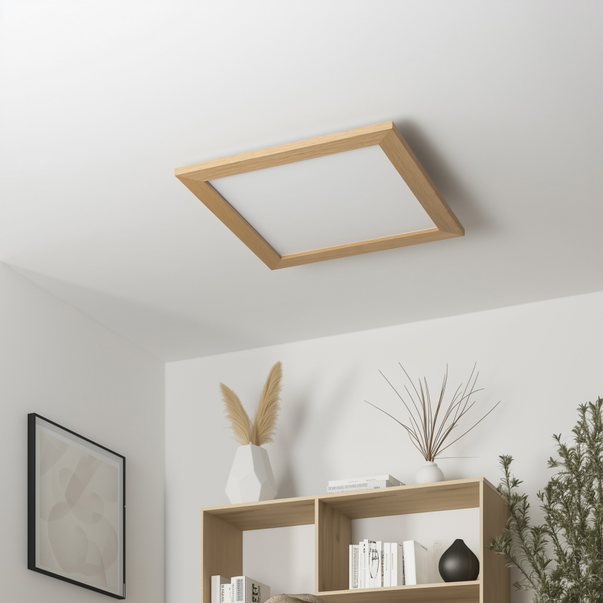 Eglo - LED Panel fijo regulable POZZALLO WOOD LED/21W/230V 2700-6500K 49,5x49,5 cm marrón + control remoto
