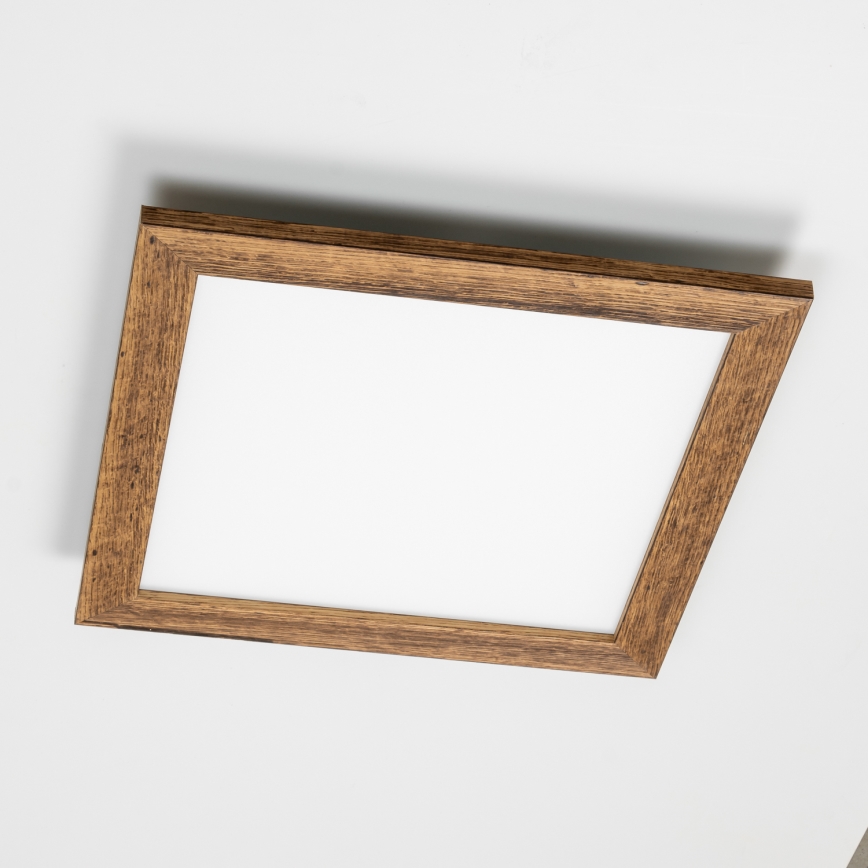 Eglo - LED Panel fijo regulable POZZALLO WOOD LED/21W/230V 2700-6500K 49,5x49,5 cm marrón + control remoto