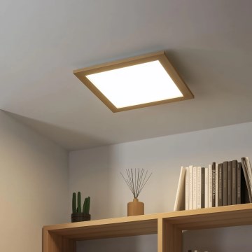 Eglo - LED Panel fijo regulable POZZALLO WOOD LED/21W/230V 2700-6500K 49,5x49,5 cm marrón + control remoto