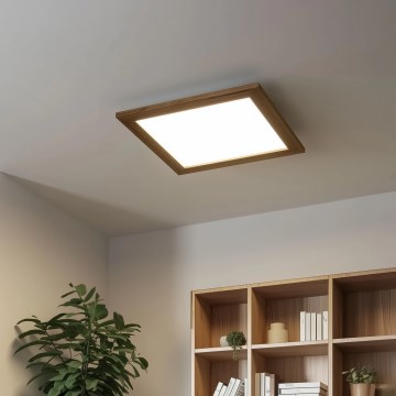 Eglo - LED Panel fijo regulable POZZALLO WOOD LED/21W/230V 2700-6500K 49,5x49,5 cm marrón + control remoto