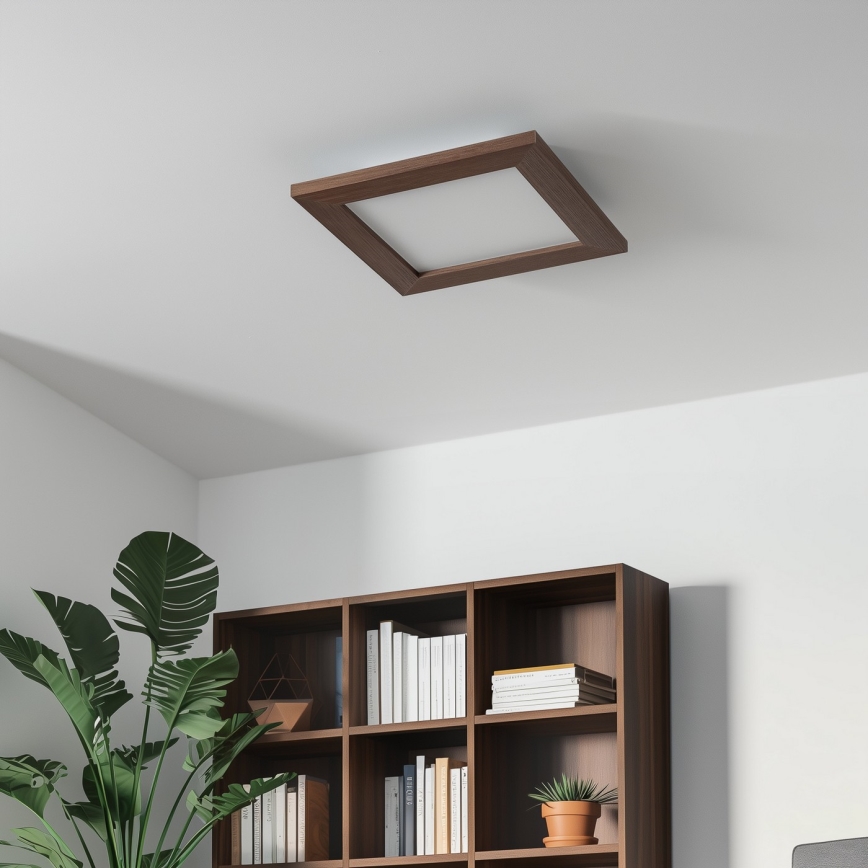 Eglo - LED Panel fijo regulable SALOBRENA 2 WOOD LED/16W/230V 4000K 34x34 cm marón oscuro