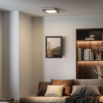 Eglo - LED Panel fijo regulable SALOBRENA 2 WOOD LED/16W/230V 4000K 34x34 cm marón oscuro