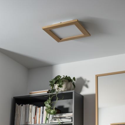 Eglo - LED Panel fijo regulable SALOBRENA 2 WOOD LED/16W/230V 4000K 34x34 cm marrón