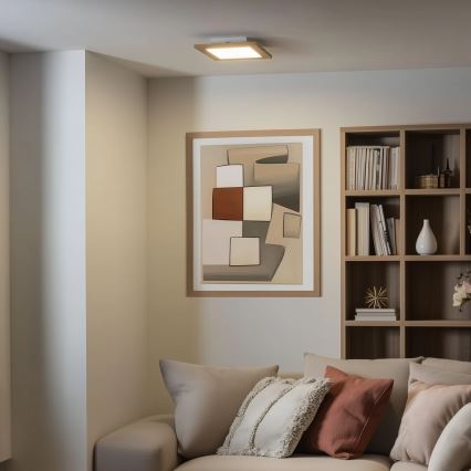 Eglo - LED Panel fijo regulable SALOBRENA 2 WOOD LED/16W/230V 4000K 34x34 cm marrón