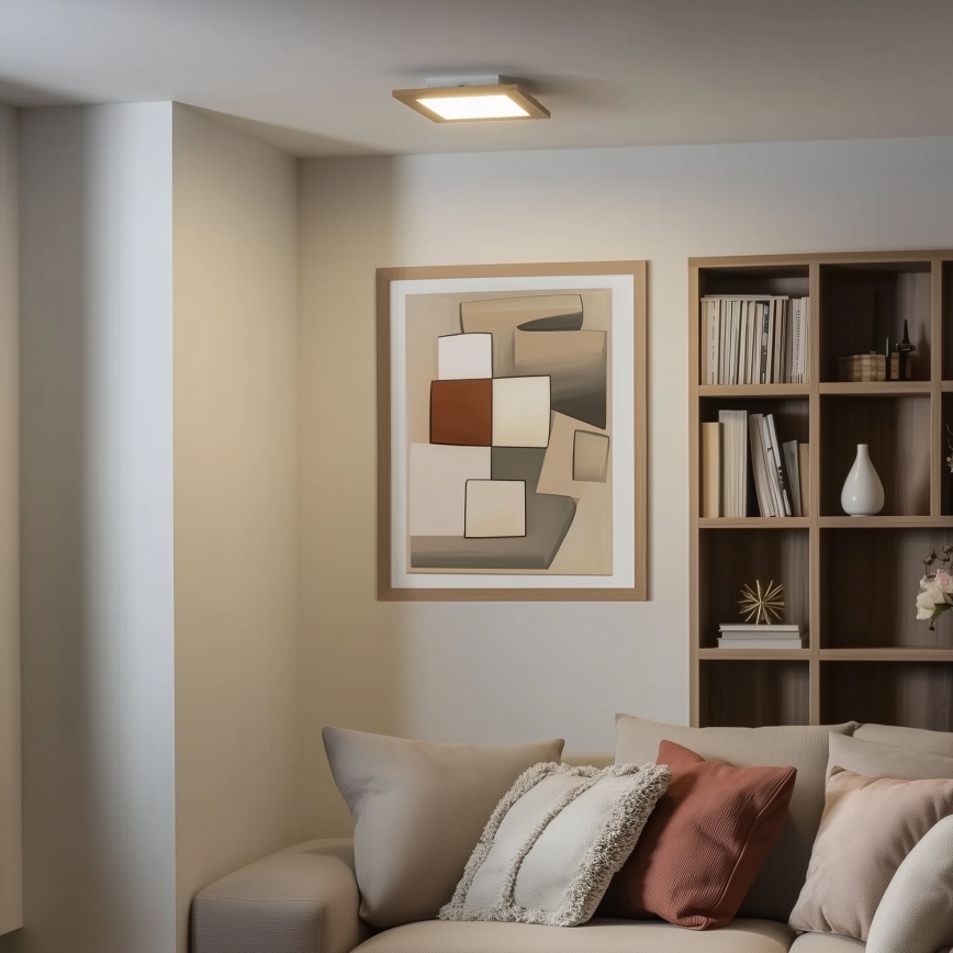 Eglo - LED Panel fijo regulable SALOBRENA 2 WOOD LED/16W/230V 4000K 34x34 cm marrón