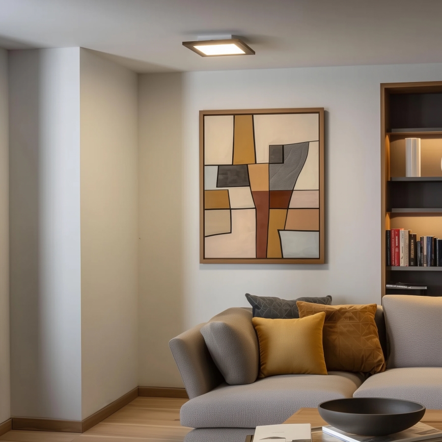 Eglo - LED Panel fijo regulable SALOBRENA 2 WOOD LED/16W/230V 4000K 34x34 cm marrón