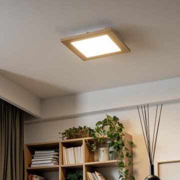 Eglo - LED Panel fijo regulable SALOBRENA 2 WOOD LED/16W/230V 4000K 34x34 cm marrón