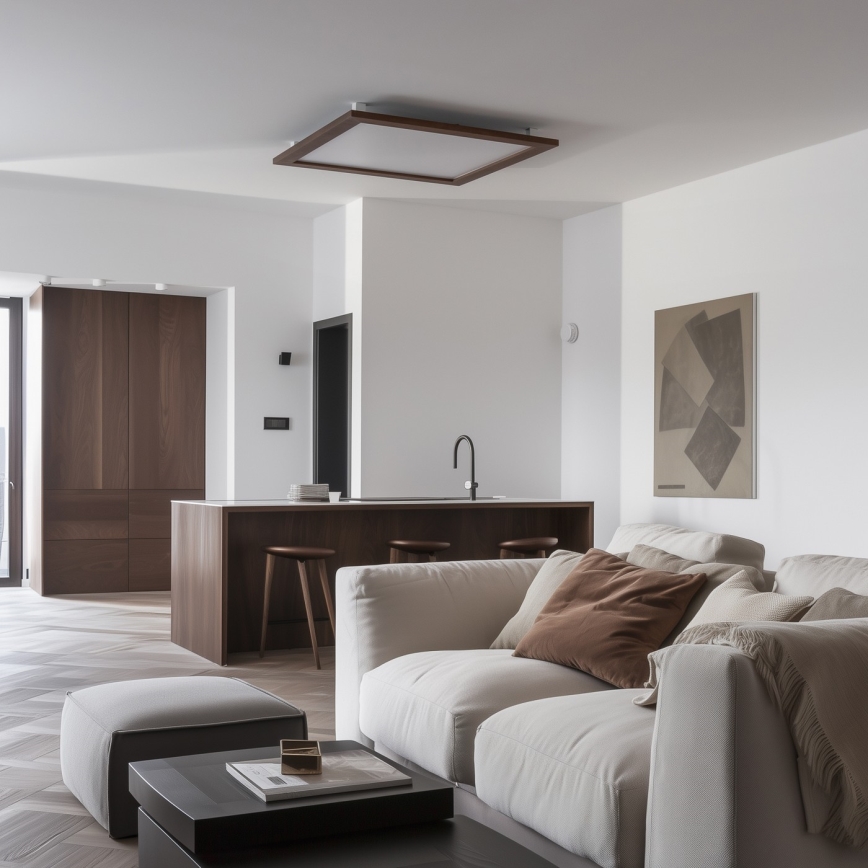 Eglo - LED Panel fijo regulable SALOBRENA-CL WOOD LED/31W/230V 2700-6500K 64x64 cm marón oscuro